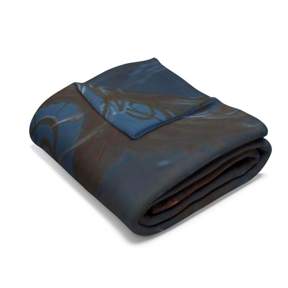 Sophisticated Decorative and Warm Halloween Spooky Arctic Fleece Blanket folded elegantly, showcasing its luxurious fabric and detailed Halloween design, perfect for stylish decor.
