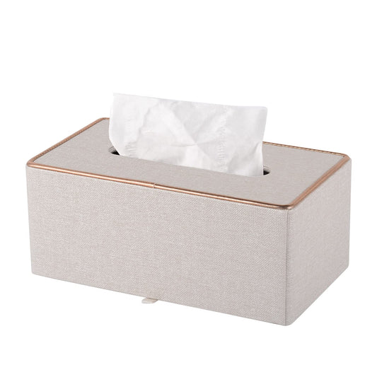XNONE Tissue Box Cover Linen Tissue Box Holder Rectangle Tissue Organizer Napkin Dispenser for Home,Office,Restaurant,Dresser,Car,Bathroom Decor