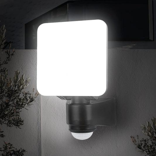 Outdoor LED Wall Light with Motion Sensor, 10W IP54 PIR Infrared Motion Sensor Outside Security LED Flood Light, 900LM 4000K Daylight White, Ideal for