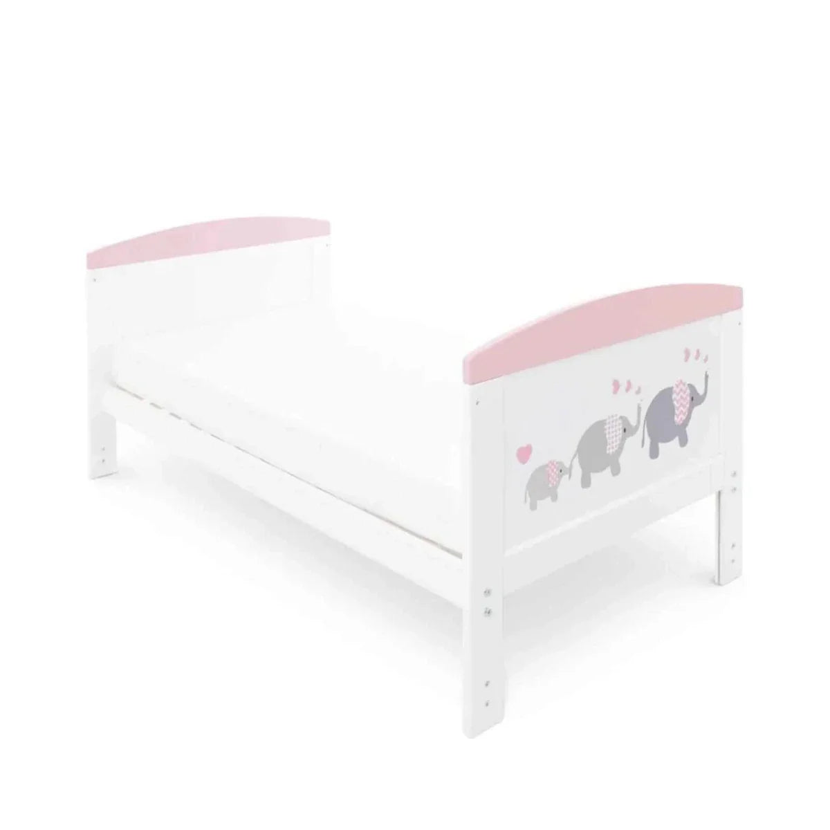 Ickle Bubba Coleby Style Cot Bed Elephant Love Pink - Without Mattress