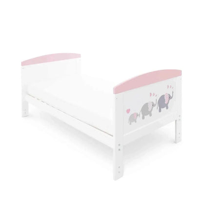 Ickle Bubba Coleby Style Cot Bed Elephant Love Pink - Without Mattress