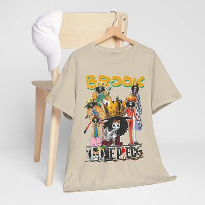 Elegant display of the Brook Anime T-Shirt paired with a chic white cap, highlighting its unique design and versatile styling options.
