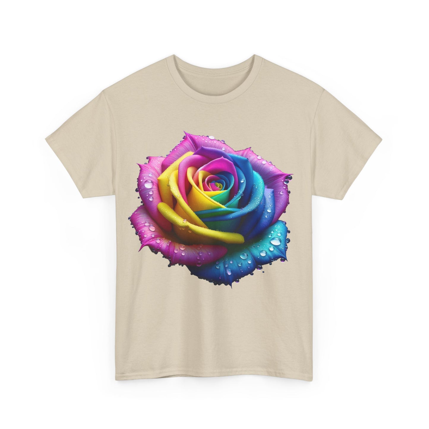 Rainbow Rose Unisex Cotton Tee Graphic T Shirt Unisex