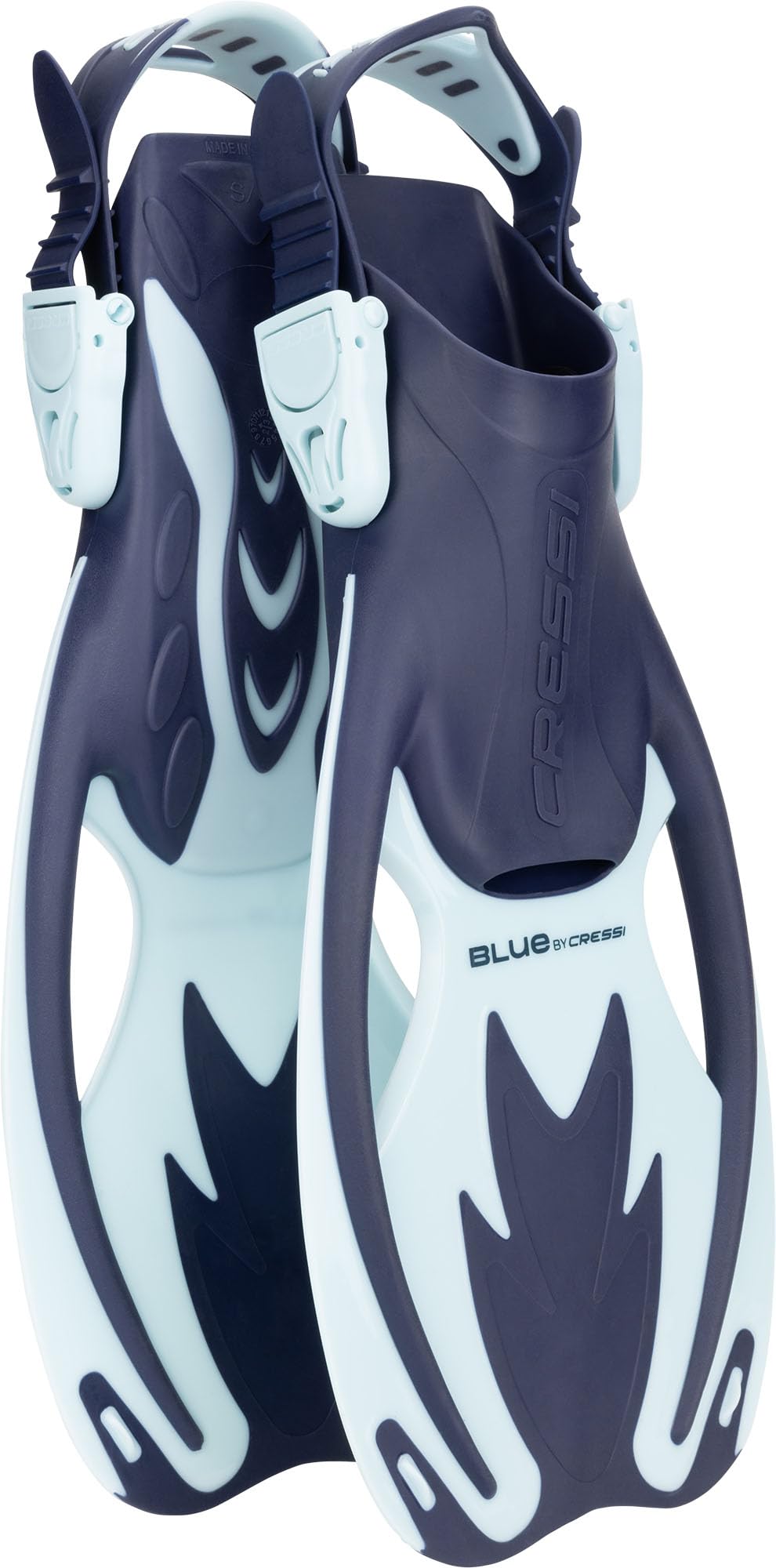 CRESSI Tinetto Rocks Dry Set Blue Navy/Ice Cyan L/XL - Kids Snorkeling Set Short Adjustable Fins, Silicone Mask, and Dry Snorkel, Blue Navy/Ice Cyan,