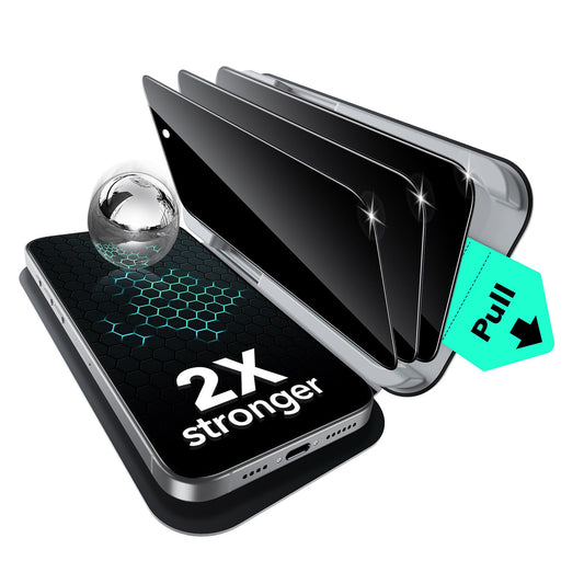 ESR 3 Pack for iPhone 16 Pro Max Privacy Screen Protector, Military Grade Shatterproof, 9H Hardness, Full Coverage Tempered Glass with UltraFit Tray