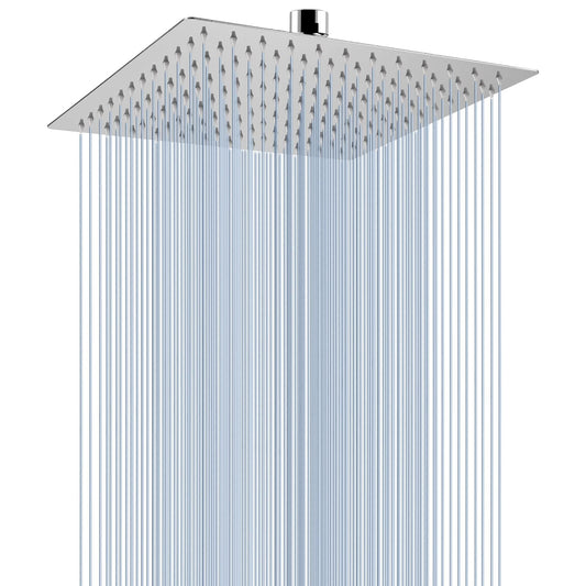 Voolan 10" High Pressure Rain Shower Head, Square Shower Heads Made from 304 Stainless Steel, Comfortable Shower Experience Even at Low Water Flow,