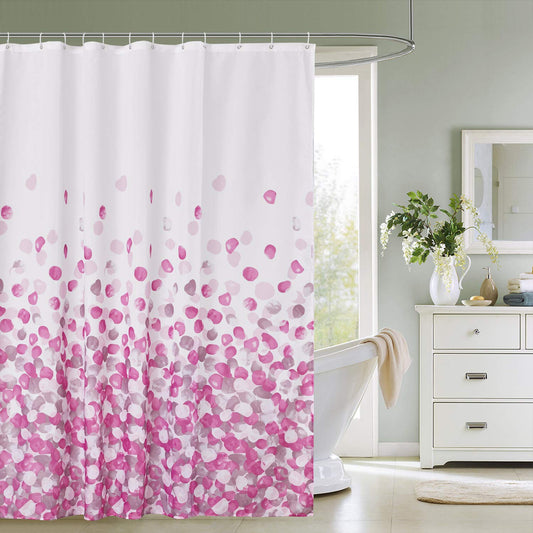 Trimming Shop Shower Curtain Polyester Fabric Bathroom Curtain Mould & Mildew Resistant With 12 Curtain Hook Waterproof Bath Curtain 180 x 180cm Long