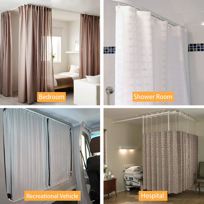 Flexible Ceiling Curtain Track | 7 m Curved Curtain Rail with Mute Rollers | Bendable Mount for Shower Bay Window RV Curtain Room Divider