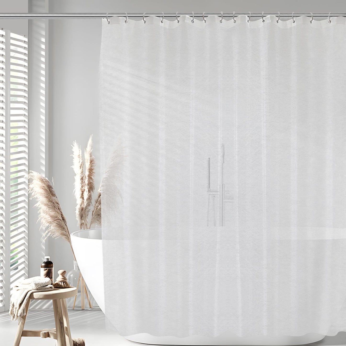 Aeici Shower Curtains Mould Proof Resistant Waterproof Shower Curtain for Bathroom Bath W200 X H200 cm