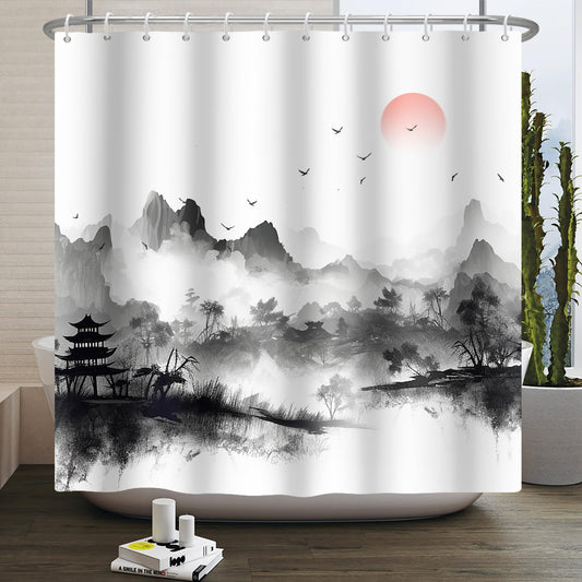 Kzzfqxb 152x183cm foggy shower curtains with hooks, white...