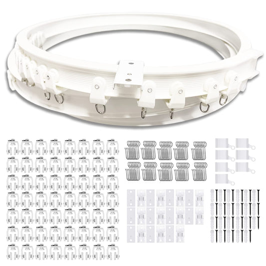 Flexible Ceiling Curtain Track | 7 m Curved Curtain Rail with Mute Rollers | Bendable Mount for Shower Bay Window RV Curtain Room Divider