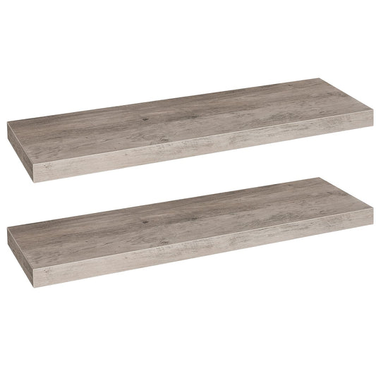 HOOBRO Floating Shelves, Wall Shelves Set of 2, Wall Mounted Shelves, 80 cm, Wall Display Racks, Decorative Hanging Shelf, Wooden Shelves, for