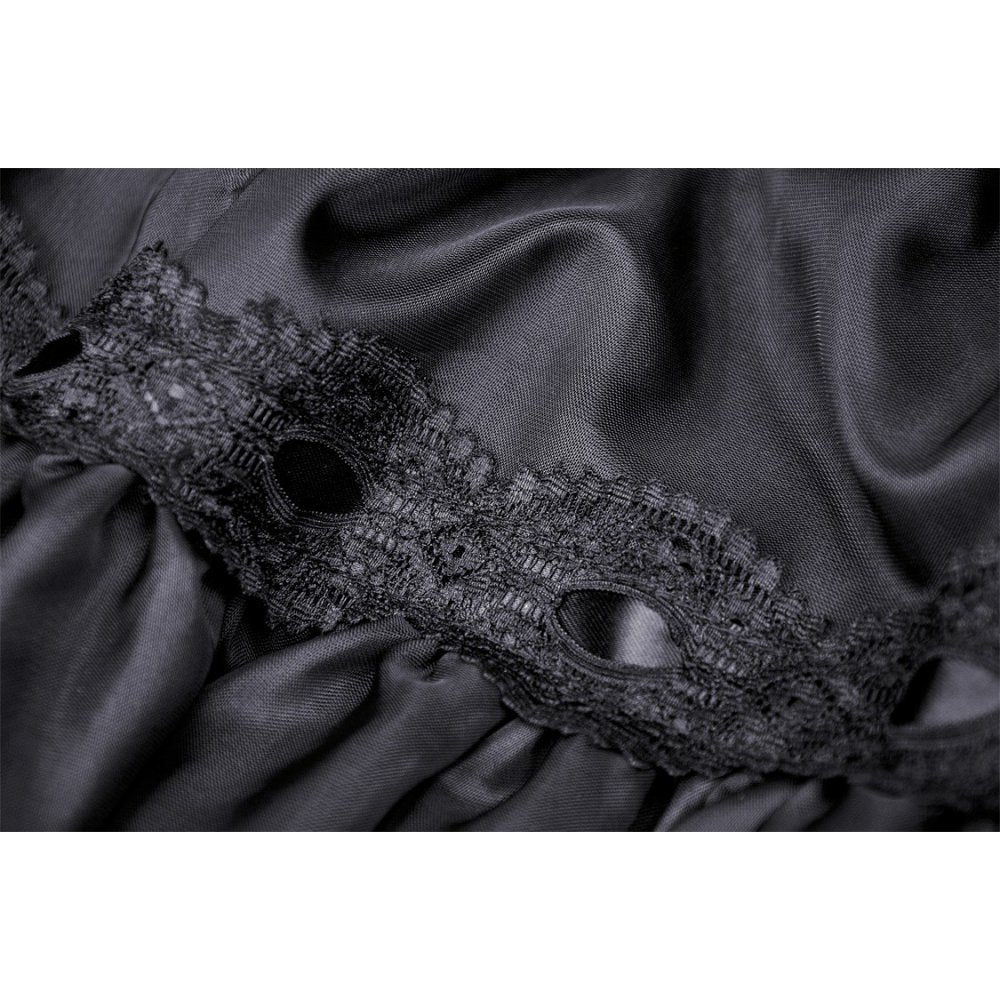 Gothic Fringilla Mini Skirt styled with a trendy elasticated waistband, designed for ultimate comfort and a flattering silhouette.