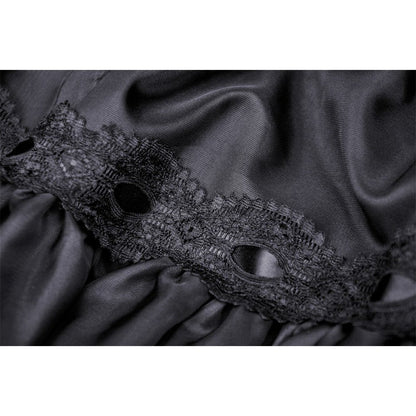 Gothic Fringilla Mini Skirt styled with a trendy elasticated waistband, designed for ultimate comfort and a flattering silhouette.