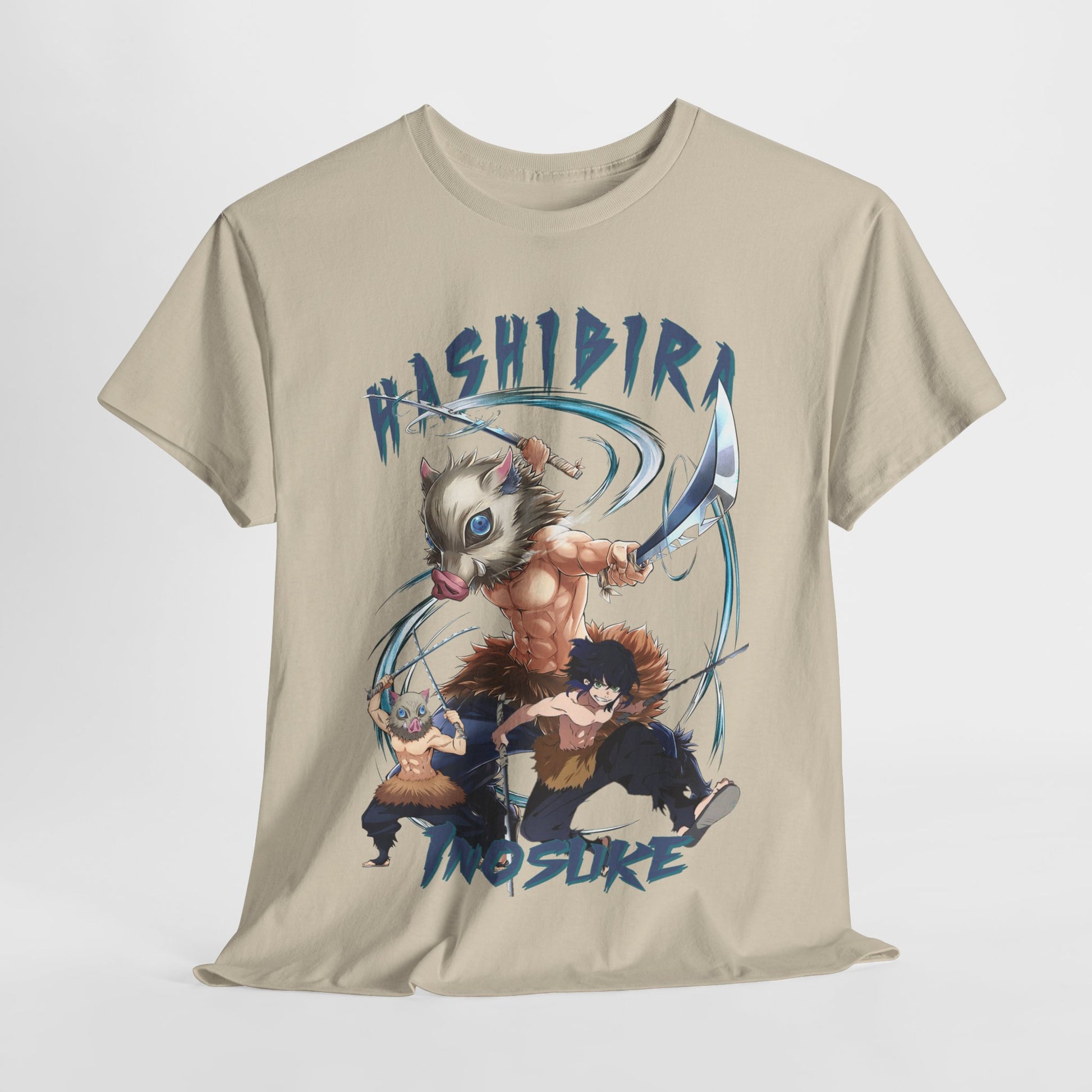 Luxurious Hashibira Inosuke Anime-Inspired T-Shirt featuring dynamic character graphics, ideal for fashion-forward anime enthusiasts.