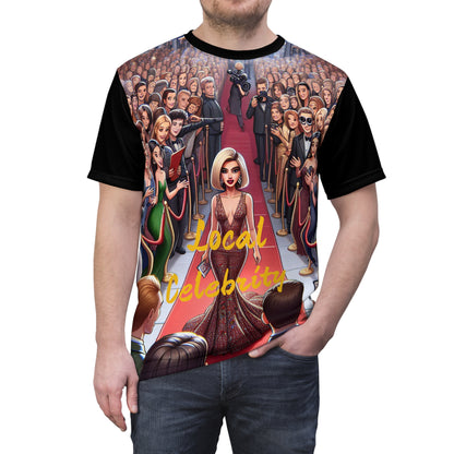 Detailed design of the Celebration of Diversity Tee by Dazzling Dreams Studio showcasing a luxurious red carpet scene celebrating inclusivity and fashion.