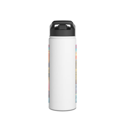 Luxury Fantasy Paddleboarding Stainless Steel Water Bottle with a sleek white design featuring vibrant artwork, perfect for paddleboarding enthusiasts.