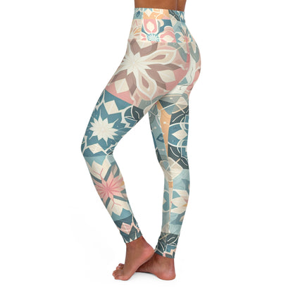 Model wearing EmpowerFit Utopia Pastel Leggings by Dazzling Dreams Studio, demonstrating the chic style suitable for workouts and casual outings.