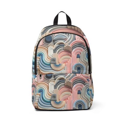 Elegant Pastel Symphony Modern Backpack by Dazzling Dreams Studio featuring soothing hues and vibrant patterns, perfect for stylish carryall needs.