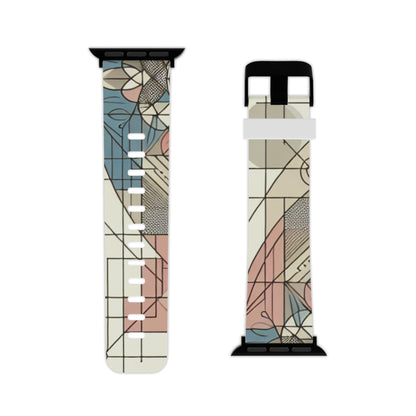 GraphiZen Apple Watch Strap in a stylish modern pastel design by Dazzling Dreams Studio, showcasing contemporary shapes and lines.