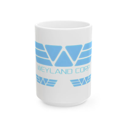 Weyland Corp Alien Retro Ceramic Coffee Mug, perfect for sipping your intergalactic brew while planning your next space odyssey.