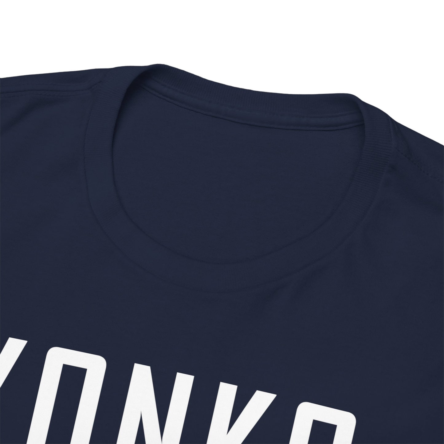 Close-up of the luxurious YONKO t-shirt collar, showcasing premium fabric quality and elegant navy blue colour, perfect for stylish anime lovers.