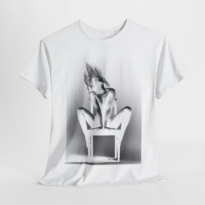 Pure Allure unisex graphic t-shirt featuring a bold grayscale silhouette of a woman, achieving a striking blend of artistry and humour, ideal for streetwear enthusiasts.