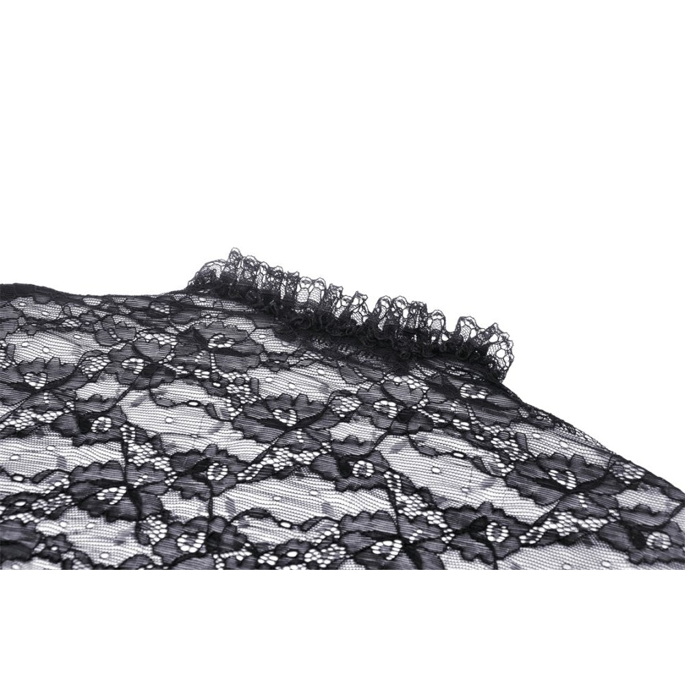 Versatile Bell Sleeve Shrug styled with layered lace, perfect for adding drama to any ensemble.