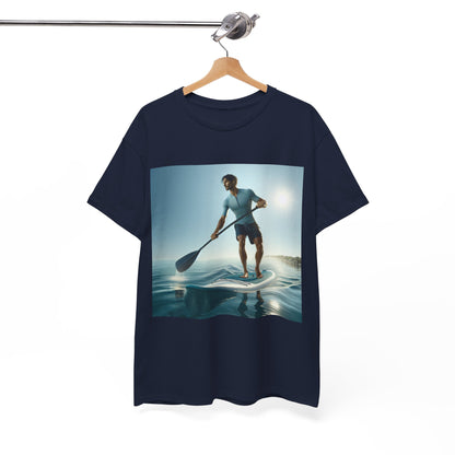 Luxurious lightweight fabric of the Delightfull Paddle Board Adventure T-Shirt by Dazzling Dreams Studio, ideal for comfort during outdoor adventures.