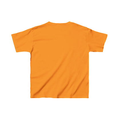 Kids Cute Aliens Heavy Cotton Tee in vibrant orange, ideal for young adventurers who love colourful clothing. Made from soft fabric for all-day wear.