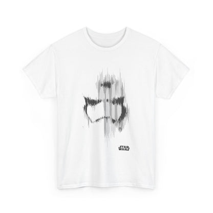 Chic Star Wars Stormtrooper Glitch Effect T-Shirt presented beautifully, highlighting the modern graphic design perfect for dedicated sci-fi fans.