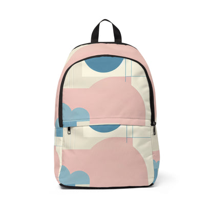 Pastel Gradient Modern Backpack showcasing serene baby blue, soft pink, and light yellow colours by Dazzling Dreams Studio, perfect for trendy daily adventures.