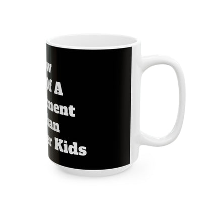 Humorous Inappropriate Slogan Ceramic Mug, dishwasher safe, perfect for start-of-day laughter.