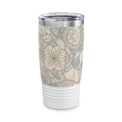 Elegant Pastel Paradox 20oz Insulated Stainless Steel Travel Tumbler by Dazzling Dreams Studio, showcasing its stylish sheen finish and clear lid, perfect for luxury hydration on the go.