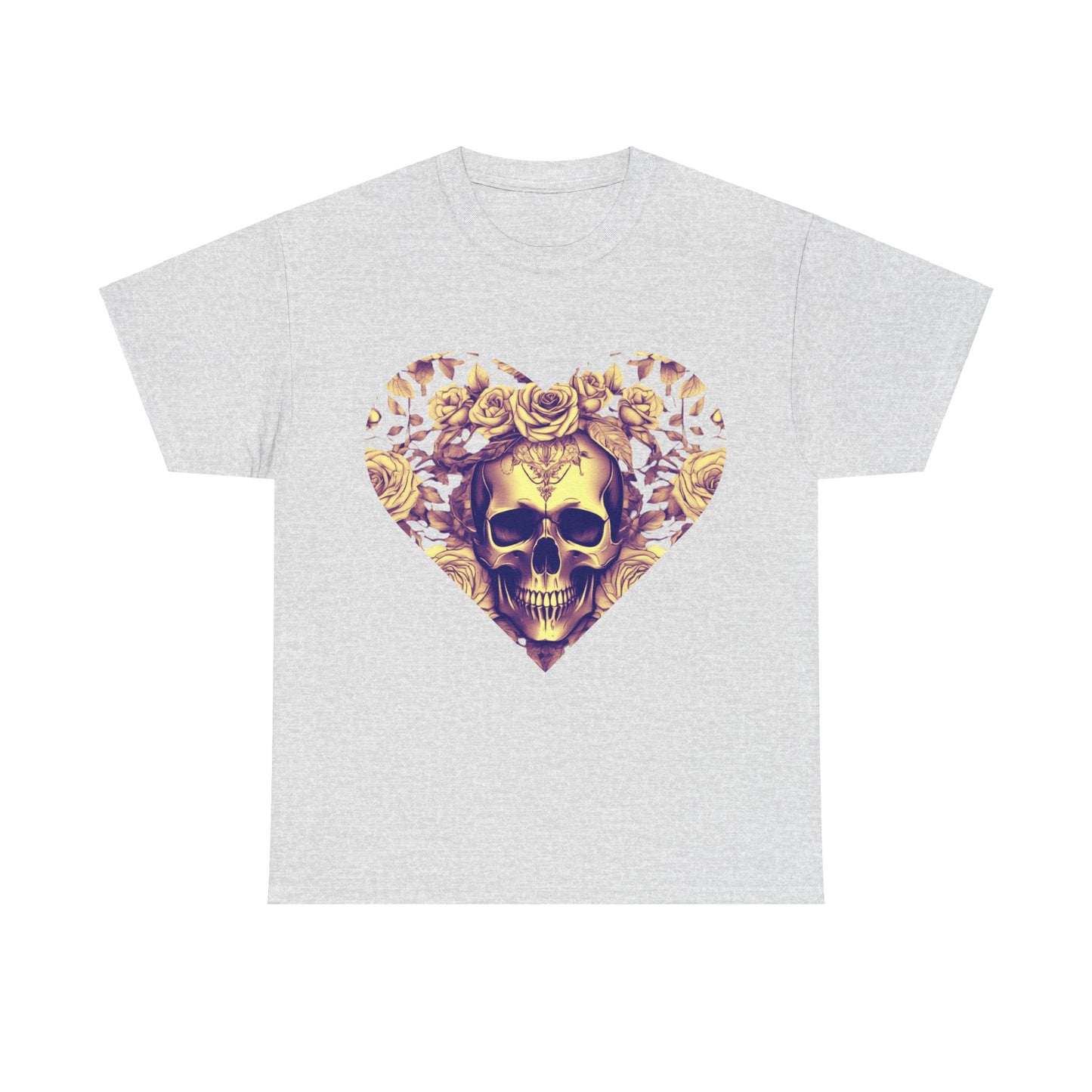 Skulls and Roses Cotton Tee, Unisex Graphic Shirt, 7 color choice