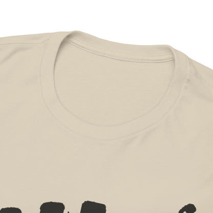 Close-up view of a premium quality t-shirt's neckline, showcasing the luxurious fabric and stylish cut, adorned with a bold skeletal hand design that exudes sophistication.