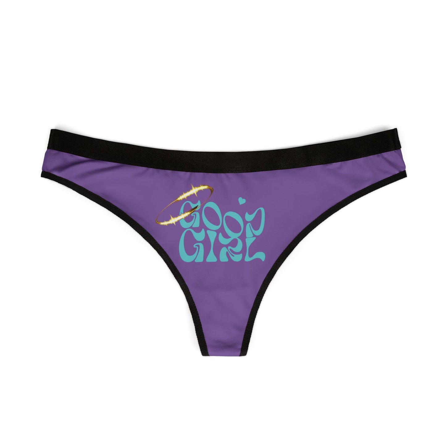 SEXY VINTAGE DESIGNS WOMENS NAUGHTY THONG CHEEKY GOOD GIRL PANTIES  HEART DETAIL