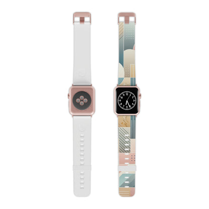 Pastel Geometric Apple Watch Band by Dazzling Dreams Studio, featuring a secure clasp and modern design suitable for various Apple Watch models.