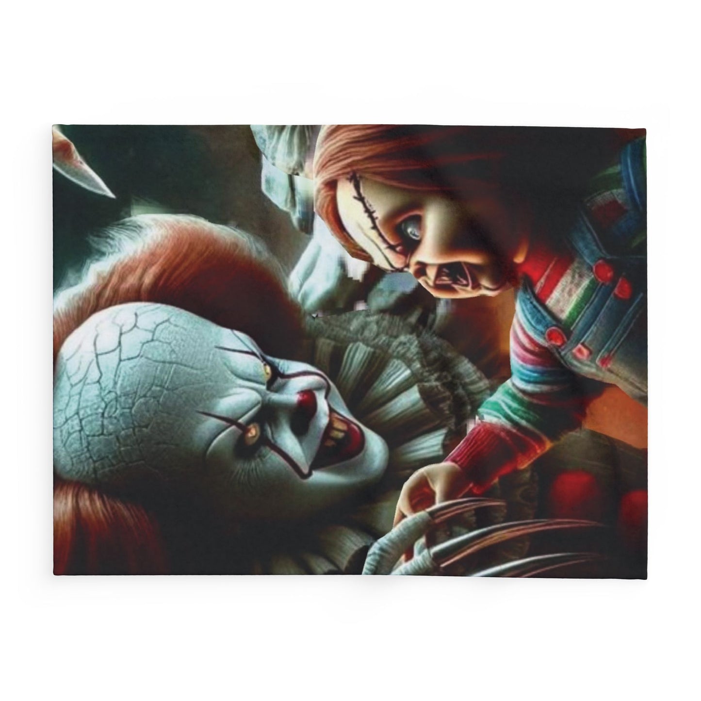 Decorative and Warm Halloween  Pennywise Chucky Arctic Fleece Blanket 3 Sizes