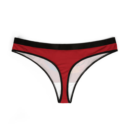 Elegant red women's thong featuring a minimalist design with contrasting black waistband, showcasing innovative styling for special romantic occasions.