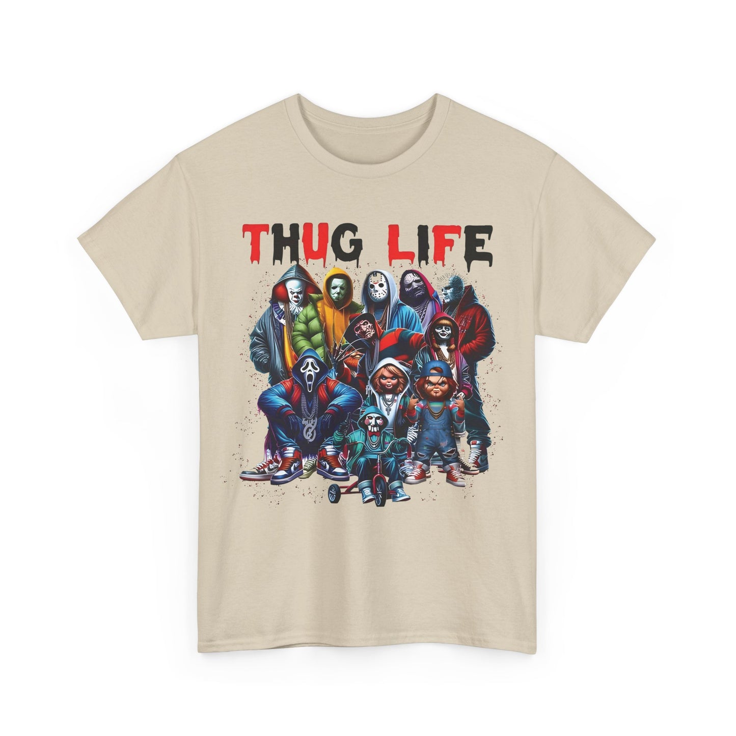 Thug Life Horror Characters Graphic T-Shirt Urban Unisex Cotton Tee