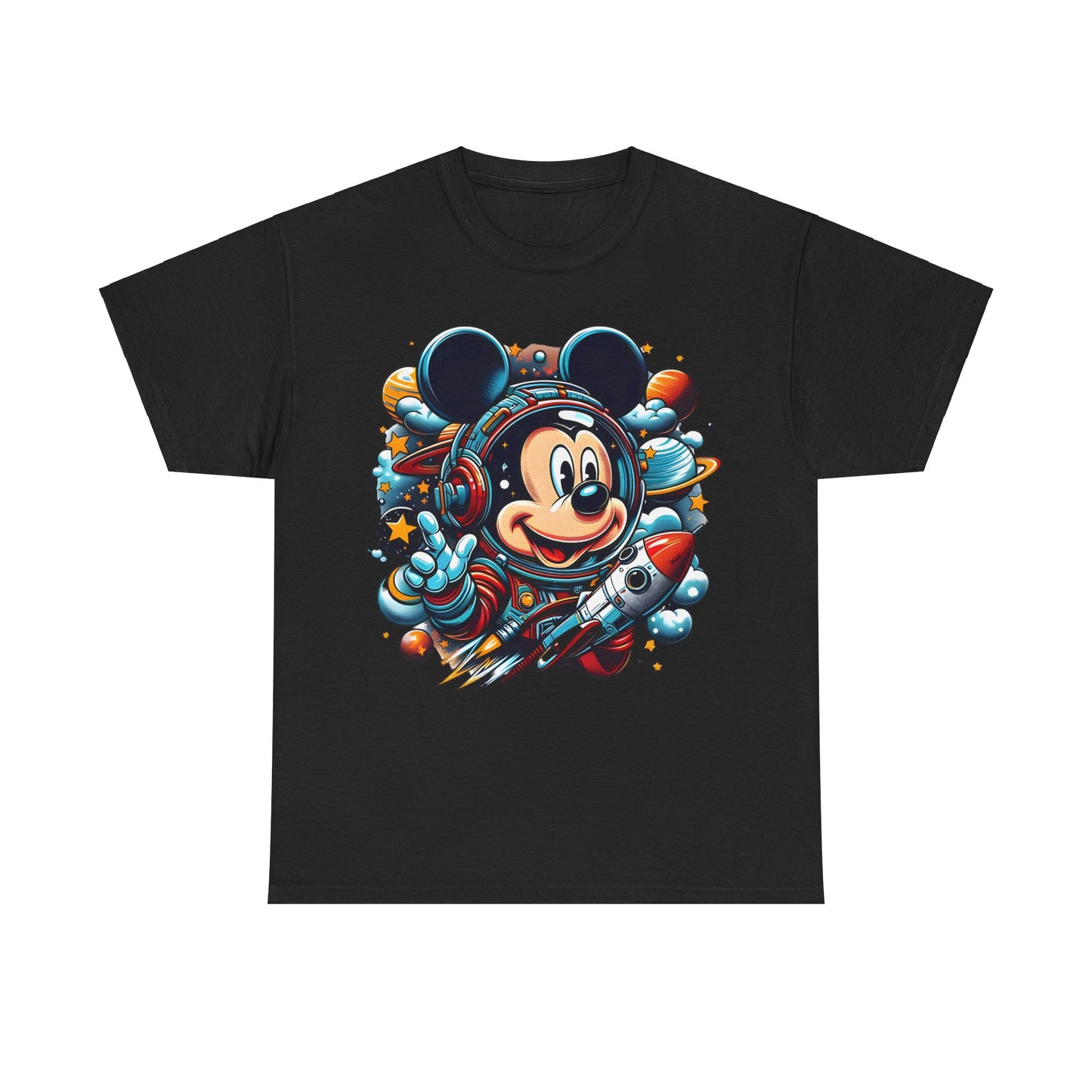 Blast Off with Mickey Astronaut Graphic Unisex Graphic Tee Shirt