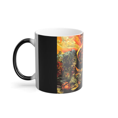 Discworld Equal Rites 3D Colour Morphing Coffee & Tea Mug featuring intricate artwork in vibrant colour, showcasing its unique design ideal for chic kitchen decor.