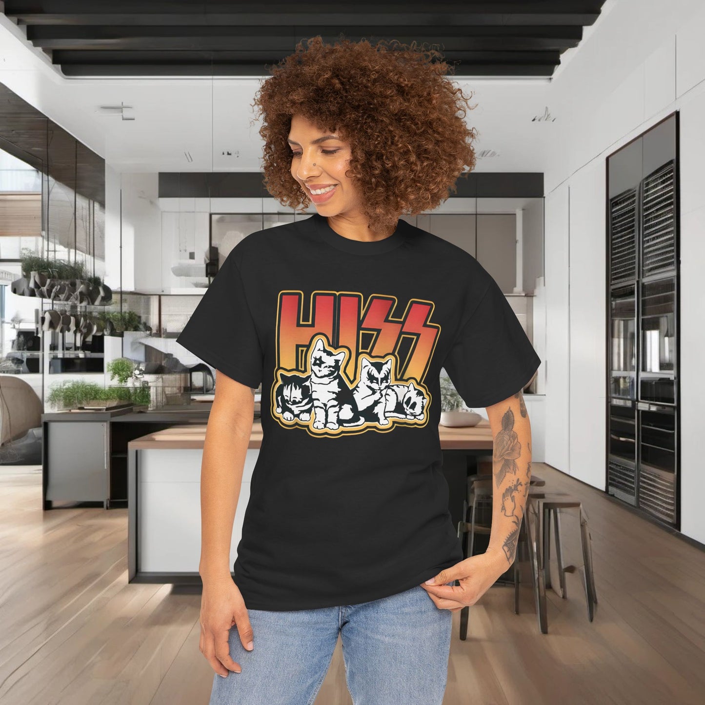 Hiss Cats Rock Band Star Wars Graphic T-Shirt Urban Unisex Cotton Tee