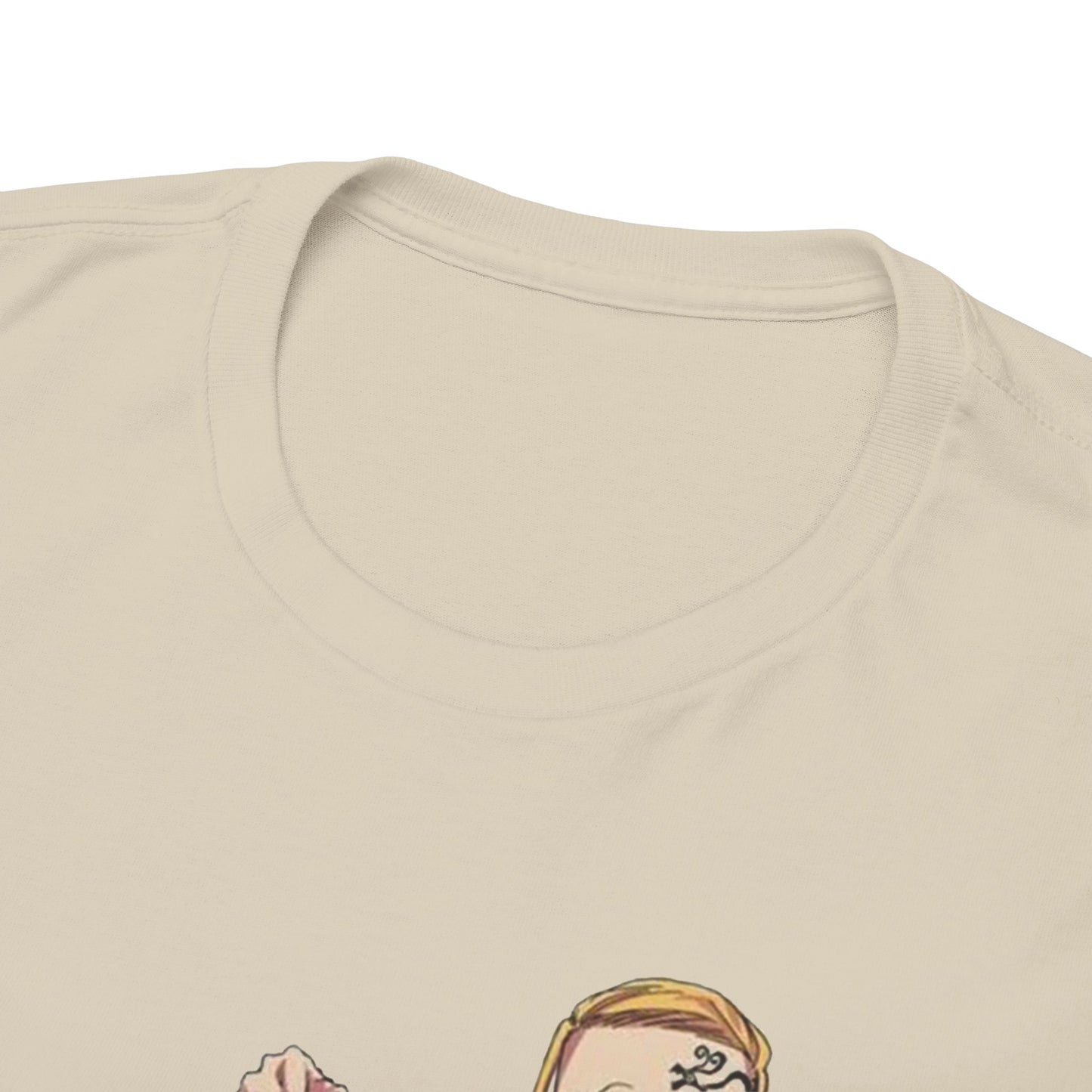 Close-up of the luxurious fabric and neckline detailing of a Tokyo Revengers anime t-shirt, symbolizing quality craftsmanship.