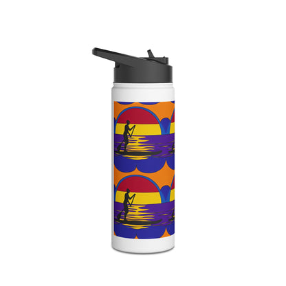 Fantasy Paddleboarding Stainless Steel Water Bottle with vibrant paddleboarding design, perfect for outdoor adventures.