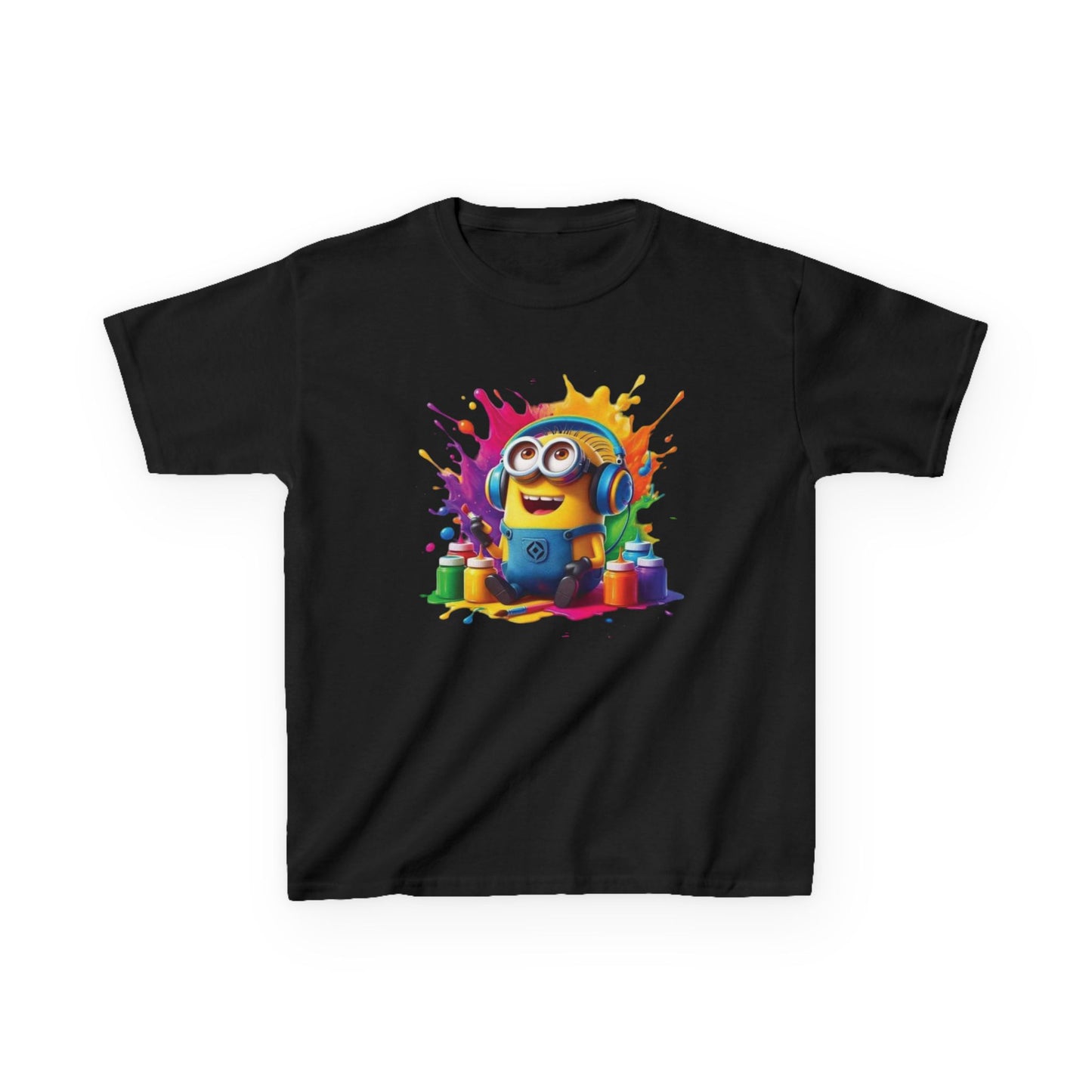 Minion T-Shirt - Paint Splatter Cartoon Art Kids Tee Childs Boys Girls Unisex