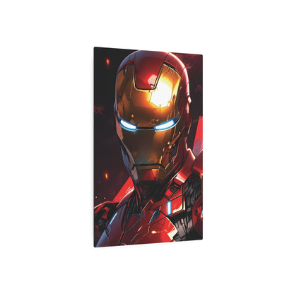 Marvel Iron Man Metal Art Poster featuring an elegant angle of Iron Man, highlighting the intricate details of his metallic design, ideal for upscale home decor.