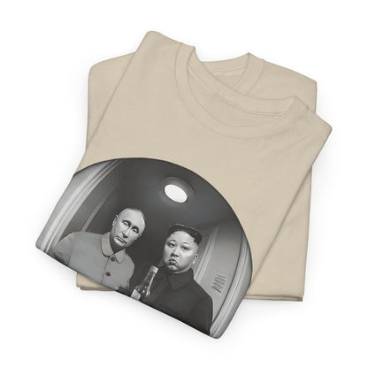 Experience luxury fashion with the 'Meet The Neighbours' Funny Gift Graphic T-Shirt, elegantly displayed in a pair, capturing the essence of playful satire and style.