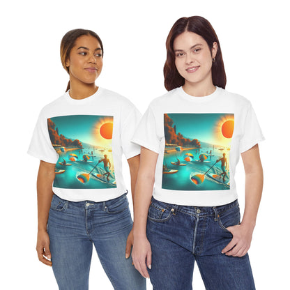 Dazzling Dreams Studio's Luxury Paddleboarding T-Shirt displayed in various sizes, perfect for all paddleboarding enthusiasts.